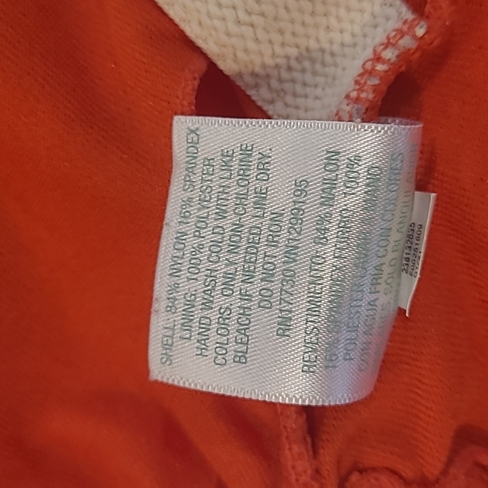 EUC KONA SOL Bright Orange 1 Piece Plunge Adjustable Strap Bathing Suit - Picture 6 of 12